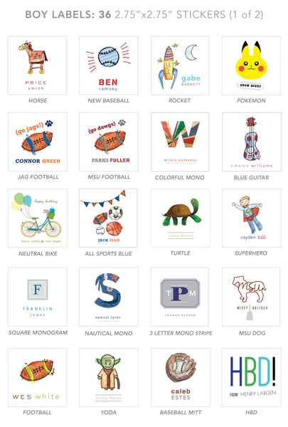 boy stickers (BASEBALL MITT)