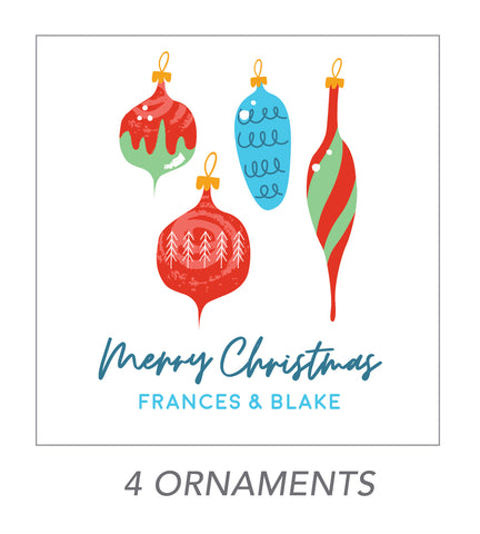 christmas stickers (4 ornaments)