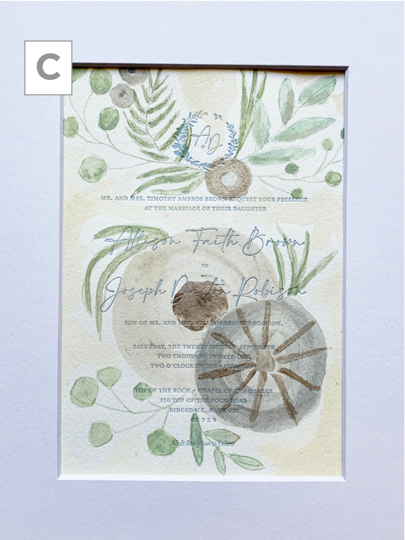 Custom Painted Wedding Invite-C