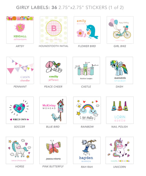 girl stickers (confetti birthday)