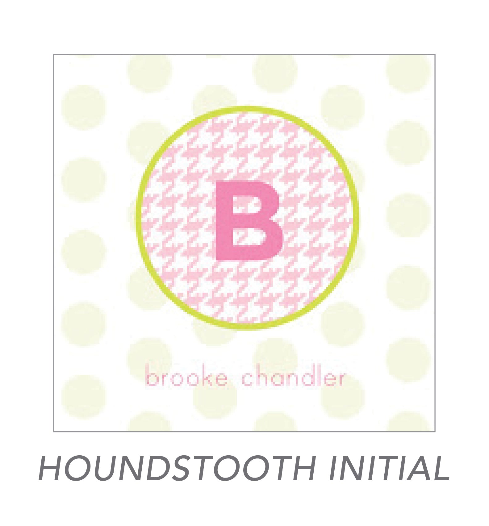 girl stickers (houndstooth initial)