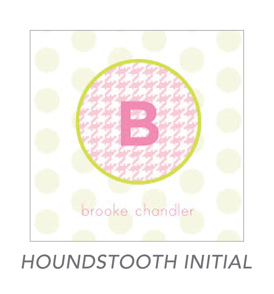 girl stickers (houndstooth initial)