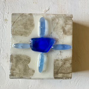 resin stone cross (blue)