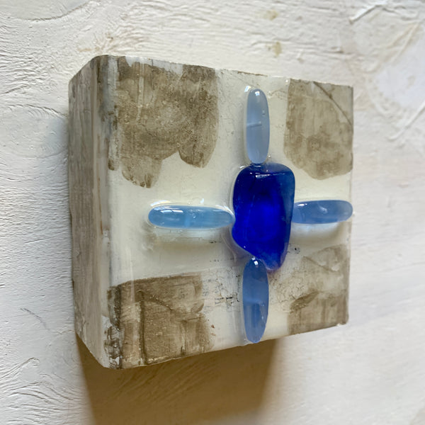 resin stone cross (blue)