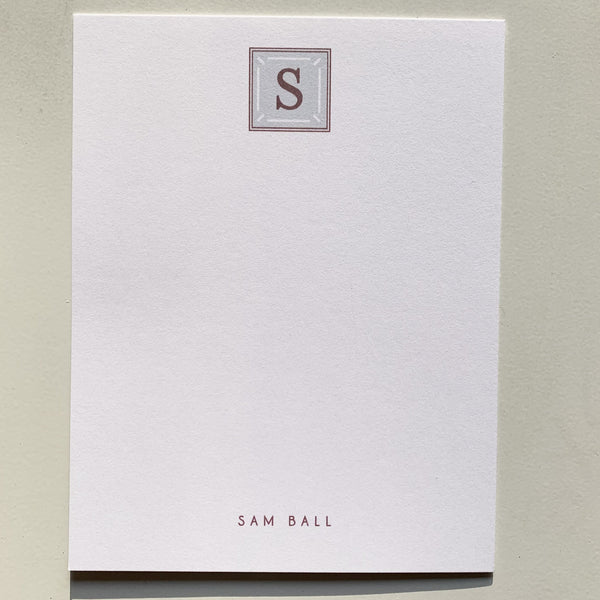 Single Monogram Notecards