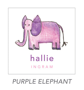 girl stickers (purple elephant)