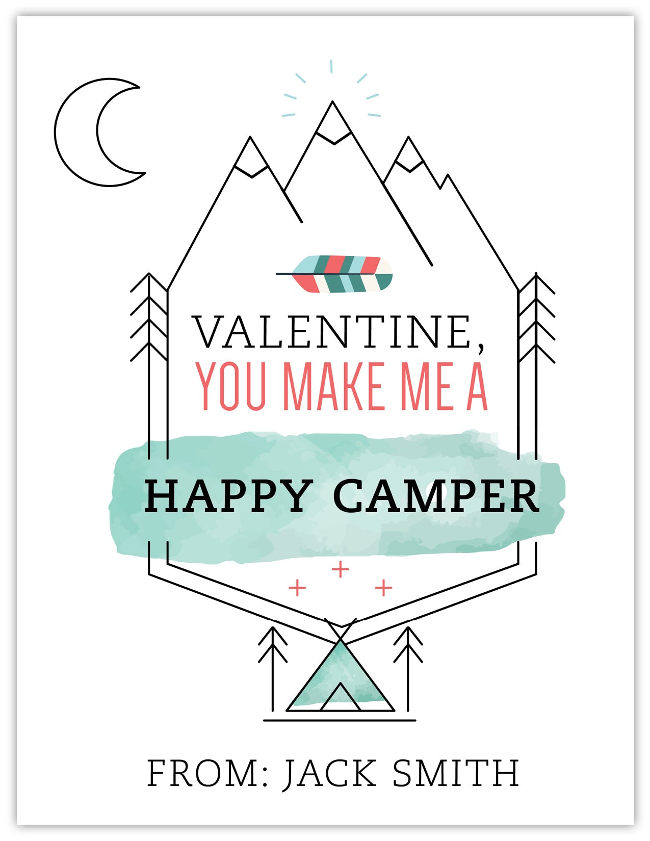 Happy Camper Boy Valentine