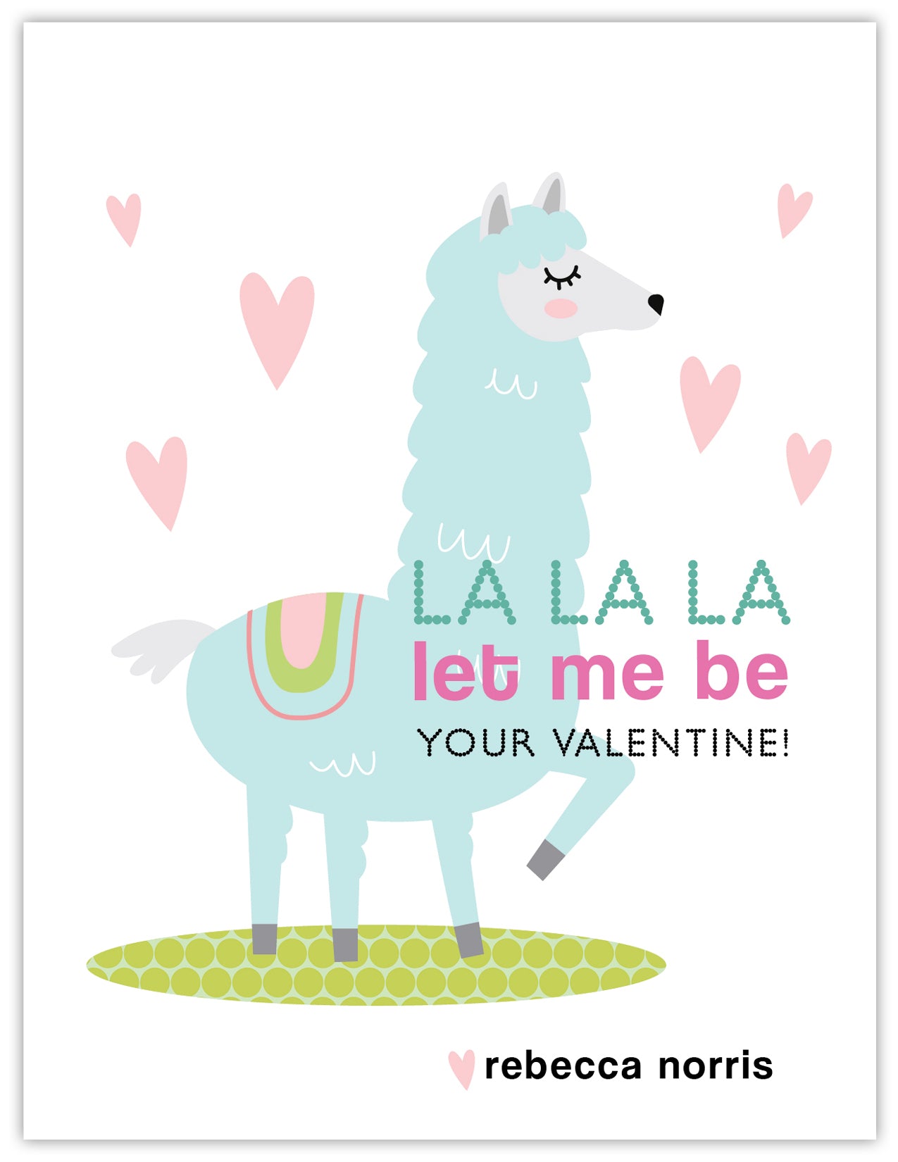 Llama Girl Valentine