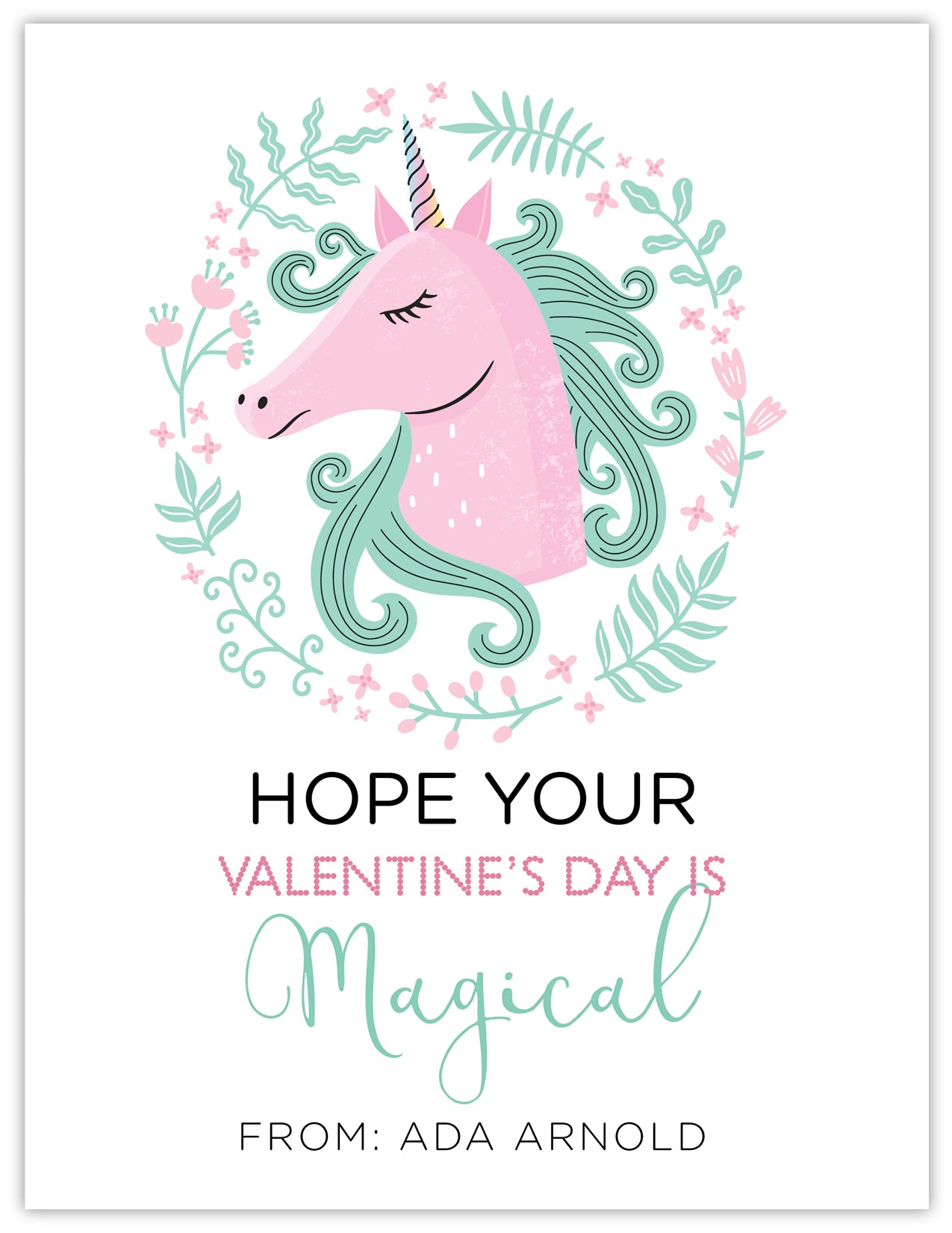 Magical Unicorn Valentine