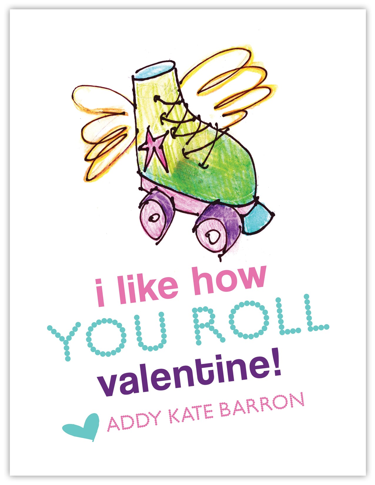 Roller Skate Girl Valentine