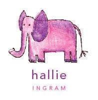 girl stickers  (purple elephant)