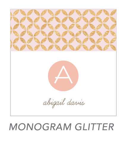 grown up stickers (MONOGRAM GLITTER)