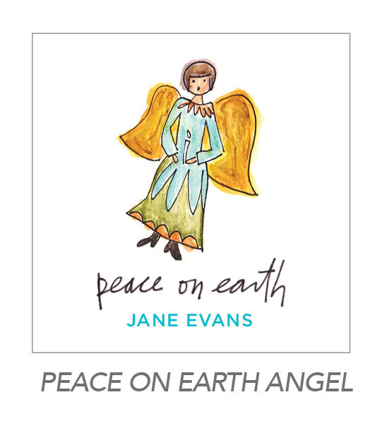christmas stickers (peace on earth angel)