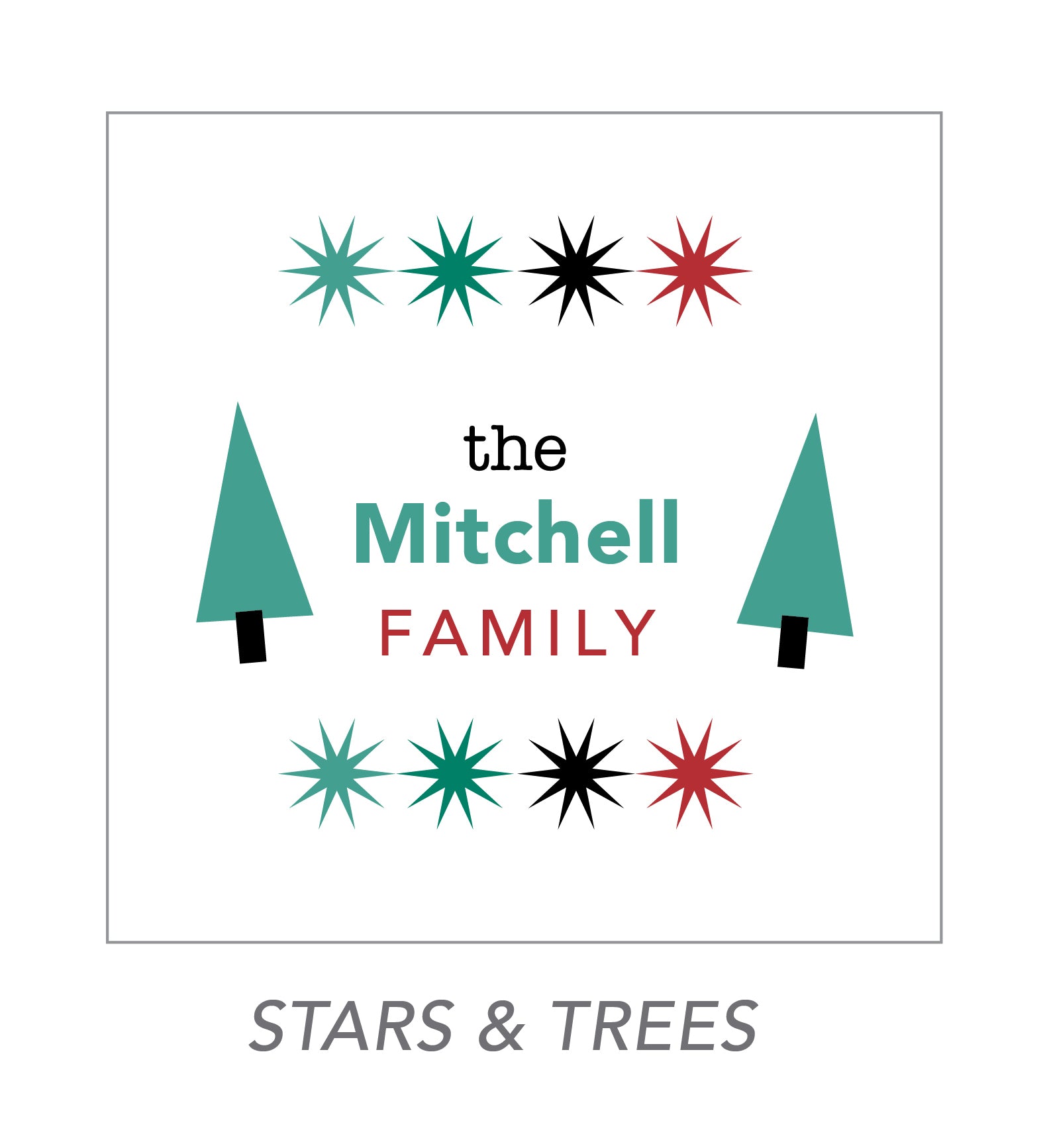 christmas stickers (stars & trees)