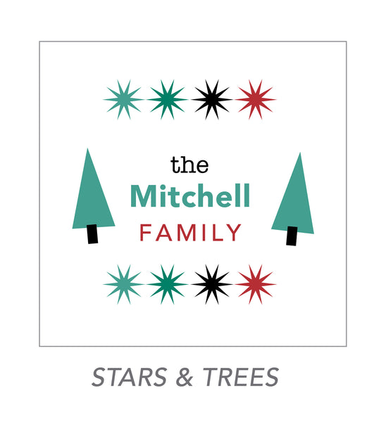 christmas stickers (stars & trees)