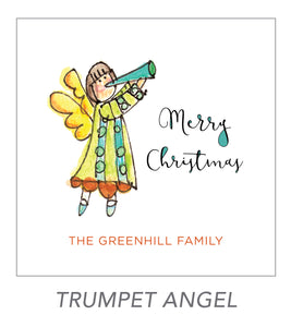 christmas stickers (trumpet angel)